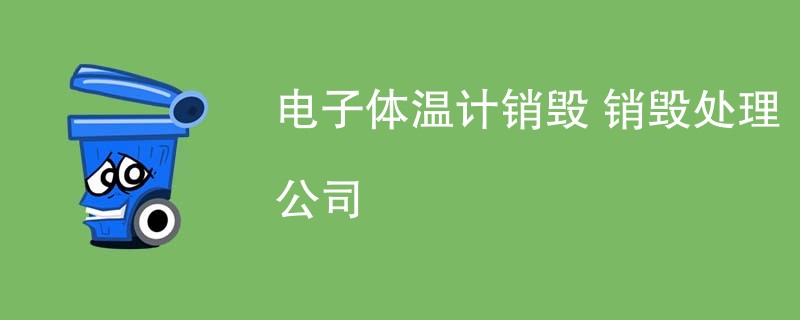 电子体温计销毁 销毁处理公司