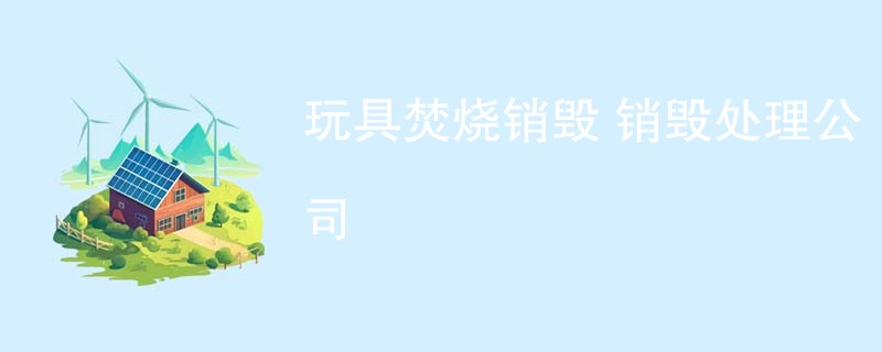玩具焚烧销毁 销毁处理公司